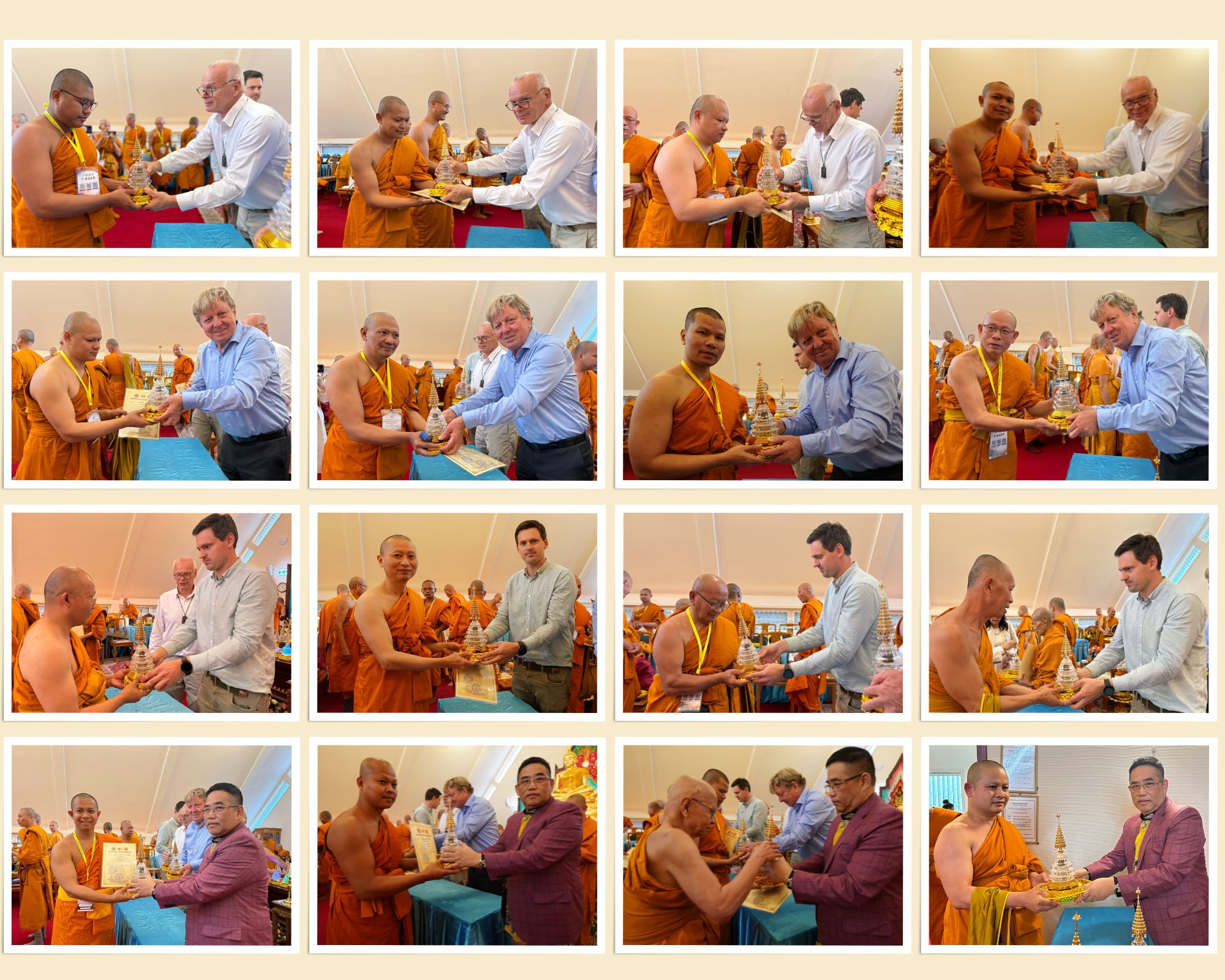 A collage of several men receiving a gift

Description automatically generated